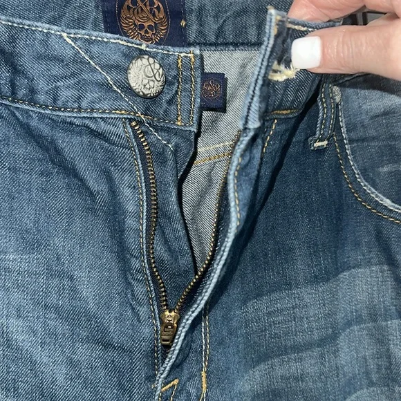 Rock & Republic Men's Blue Distressed Jeans 38X32 - Picture 5 of 10